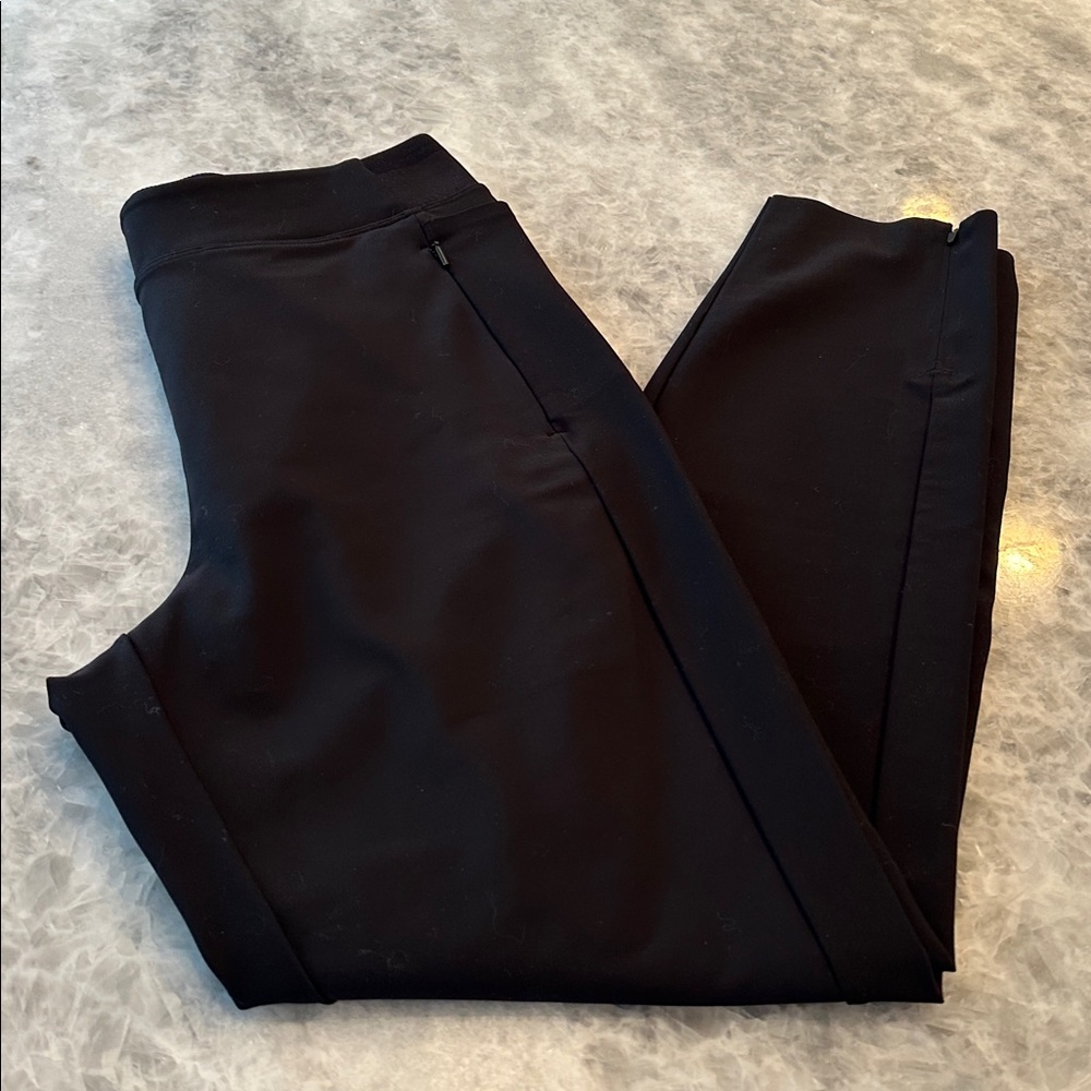 Athleta Stellar Tight Pants, Size 12, Black, Zipper at Ankle, Side Zipper Pocket